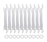 Ganchos de enrejado de tomate | 10 piezas reutilizables resistentes | Ganchos para verduras con cordel de 33 pies | para plantas vegetales, flores, pepino, sandía, uvas, lufa, fresa