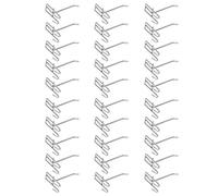 Ganchos de Estantería de 30 Piezas - Resistentes para Supermercado, Rejilla de Hierro, Exhibición de Joyas - Tablero de Clavijas de 3,5 mm de Grosor (10cm de Longitud)
