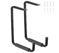 Ganchos de Garaje, 39 * 28cm Ganchos para Colgar Techo de Acero para Almacenamiento de Pared con EVA Revestimiento Antideslizante, Soporte Bici para Organizar Escaleras, Bicicletas, 2 Piezas/Negro