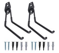 Ganchos de garaje Montaje de pared Hangers de almacenamiento pesado Organizador Multipropósito Durable Durable Hierro Negro 2 PCS para Shop de Garage Shed Shop (Estilo un 16.5cm / 6.5in)