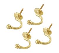 Ganchos de latón para alzapaños de cortina, ganchos de extremo de bola, ganchos en forma de U, fijaciones de alzapaños para cortinas, ropa, perchas, ganchos para abrigos, paquete de 4.