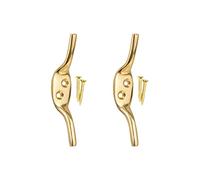 Ganchos de latón para corchetes romanos, ganchos de latón, línea de lavado, amarres para cortinas, ganchos para persianas, paquete de 4 unidades.