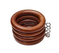 Ganchos de madera de 38 mm para colgar cortinas con ojos de roble natural, ojales deslizantes para barras de 35 mm, paquete de 24.