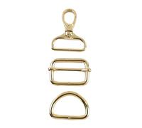 Ganchos De Metal Giratorio 2/5pcs 16-32mm Metal Bag Strap Buckles Swivel Lobster Clasp Tri-Glide Slider D Ring Buckle Snap Hook DIY(LightGold,20mm-2Sets)