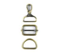 Ganchos De Metal Giratorio 2/5pcs 16-32mm Metal Bag Strap Buckles Swivel Lobster Clasp Tri-Glide Slider D Ring Buckle Snap Hook DIY(Brass,16mm-5Sets)
