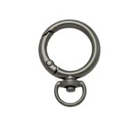 Ganchos De Metal Giratorio 5/10/20/30 Pcs Round Spring Snap Hooks Swivel O Rings Buckles Clips For Bags Purses Keychain DIY(Black,5 pcs)