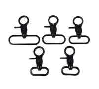 Ganchos De Metal Giratorio 5/10Pcs 20-50mm Metal Buckles Swivel Lobster Clasp Bag Strap Connect Buckle Garment Keychain Hook Snap DIY(Black,25mm-5Pcs)