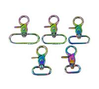 Ganchos De Metal Giratorio 5/10Pcs 20-50mm Metal Buckles Swivel Lobster Clasp Bag Strap Connect Buckle Garment Keychain Hook Snap DIY(Colored,38mm-5Pcs)