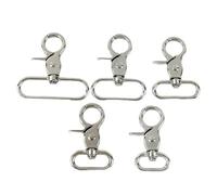 Ganchos De Metal Giratorio 5/10Pcs 20-50mm Metal Buckles Swivel Lobster Clasp Bag Strap Connect Buckle Garment Keychain Hook Snap DIY(Silver,50mm-5Pcs)
