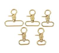 Ganchos De Metal Giratorio 5/10Pcs 20-50mm Metal Buckles Swivel Lobster Clasp Bag Strap Connect Buckle Garment Keychain Hook Snap DIY(LightGold,50mm-10Pcs)