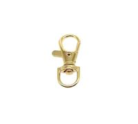 Ganchos De Metal Giratorio 5pcs Metal Swivel Lobster Clasp Making Leather Bag Handbag Strap Connector Pendant Keyring Key Ring(Light gold)