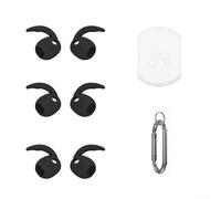 Ganchos de oreja de larga duración para Galaxy Buds 4 y 4Pro, cubiertas ergonómicas para entrenamientos, correr, senderismo, cómodo juego de agarre de silicona con bolsa de almacenamiento (negro)