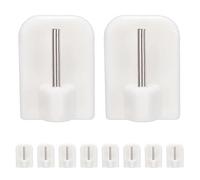 Ganchos De Pared Autoadhesivos Blancos: Diseño Minimalista Y Compacto, Organizador Colgante Que No Daña La Pared | Solución De Almacenamiento Multiusos Para Dormitorio, Cocina, Sala De Estar, Baño,