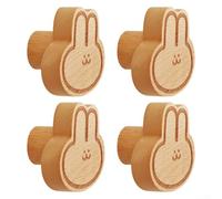 Ganchos de pared con forma de liebre de madera, paquete de 4 para enfoques de decoración en capas que combinan función de forma y estética de materiales orgánicos