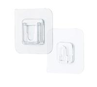 Ganchos de Pared de Doble Cara, Adhesivo Transparente de Plástico de 2,4 Pulgadas, Colgador de Pared Sin Rastro, Soporte Adhesivo para Montaje en Pared con Rodamiento de 3kg para Baño y Cocina