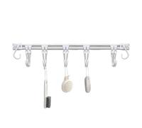 Ganchos De Pared De La Cocina De La Cocina Del Espacio - 30x1.5x1.5 Cm Cocina Ganchos | Olla Y Estufa | Organizador De Rieles De Rack De Pared Sin Obligador De Perforación | Colgador De Utensilios