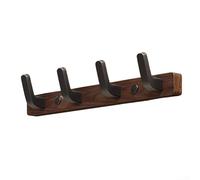 Ganchos de pared de madera de nogal maciza, paquete de 3, percheros sin taladrar para entrada, colgador de madera resistente para sombreros, bolsos, decoración moderna para cocina, dormitorio, negro y