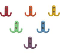 Ganchos De Pared Infantil Coloridos Pequeño Perchero Ganchos Individual Metálico Decoración Cuarto De Los Niños Gancho para Abrigos Toallas Llaves Saco Bolso 6 Pcs, A