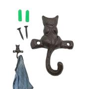 Ganchos De Pared Para Animales - Perchero De Hierro Fundido De 11,8x11,9x1,4 Cm, Rústico Para Interiores Y Exteriores | Construcción Robusta Y Resistente, Estilo Antiguo Con Decoración De Granja,