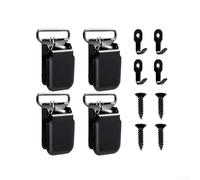 Ganchos de pared resistentes para alfombras y tapetes de coche, clips colgantes de plástico de hierro con tornillos para almacenamiento en interiores de garaje, paquete de 12 (4 piezas)