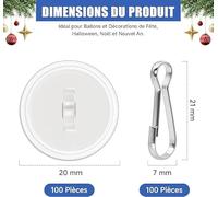 Ganchos De Pegamento Para Techo De 100 Piezas Y 100 Anillos Para Colgar, Ganchos De Ventosa Transparentes Y Sin Costuras, Escenas De Diseño De Atmósfera De Año Nuevo.