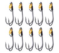 Ganchos de pesca dobles, 10 ganchos de acero de alto carbono para camarones vivos reutilizables para atrapar peces a los que les gusta comer camarones
