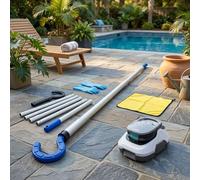 Ganchos de piscina para postes, gancho de PVC resistente para extracción de robots de piscina y organización de herramientas de limpieza, accesorio azul para poste de 72.8 pulgadas
