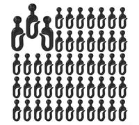 Ganchos de plástico negro para cortinas de cenador, 50 piezas, guías invisibles para toldos y toldos al aire libre, clips colgantes resistentes a la intemperie para pantallas de patio, material fácil