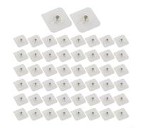 Ganchos de plástico sin rastro para colgar marcos de pared, fotos y accesorios de pared sin taladrar ni marcas en varios tipos de pared (50 piezas)
