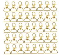 Ganchos de presión giratorios 40 piezas Ganchos de cierre giratorios resistentes Ancho interior 20 mm Llavero Clip de llavero de aleación de zinc Clips de anillo en D dorados para cordón Monedero H