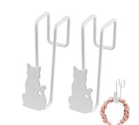 Ganchos de puerta, colgador de puerta corona,Organizador robusto en forma de gato para sala de estar - 2X toallero para baño, ganchos de baño, suspensión de corona versátil para loco