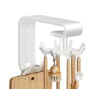Ganchos de puerta de armario - Ganchos de cocina debajo del gabinete | Ganchos bajo estante giratorios de 360 ° | Soporte de utensilios utilitario de acero inoxidable | Ganchos de cocina que ahorran