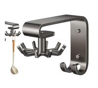 Ganchos de puerta de armario - Ganchos de cocina debajo del gabinete | Ganchos bajo estante giratorios de 360 ° | Soporte de utensilios utilitario de acero inoxidable | Ganchos de cocina que ahorran