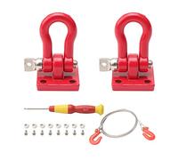 Ganchos de remolque a control remoto, paquete de 2 cuerdas de cadena de metal con gancho de remolque, grilletes de cabrestante para Axial SCX10 Tamiya CC01 TF2 D90 D110 HILUX Wraith Tundra 1/10 RC
