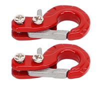 Ganchos de remolque de cabrestante, gancho de cuerda de tracción de carreras de aleación de aluminio para coche de escalada RC 1/10, 2 uds. (Roja)
