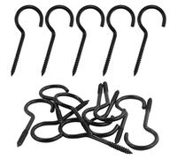 Ganchos de rosca M8 x 100 mm, negro, 5 unidades de ganchos de techo de acero inoxidable, tornillos pesados grandes, ganchos para atornillar, adecuado para hamacas, toldos, sillas colgantes, mecedoras,