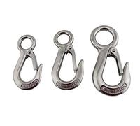 Ganchos de seguridad for grúa elevación ojo grande acero inoxidable, for trabajo pesado marino, límite carga del gancho resorte, 5 piezas(0.5t)