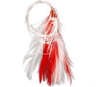Ganchos de señuelo de plumas rojas y blancas para Sabiki Rig Juego de tres ganchos de púas hechos a mano de acero al carbono tamaño seis para barco de mar Equipo de aparejos de pesca