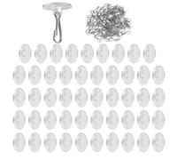 Ganchos de techo autoadhesivos, pequeños colgadores redondos de ABS | montaje decorativo transparente mini pegajoso 120 g, paquete de ganchos de pared transparentes para Navidad, bodas, en