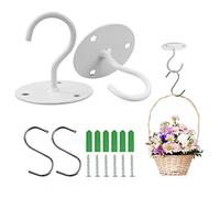 Ganchos de Techo para Colgar Plantas Ganchos de Techo para Montaje en Pared con Tornillos Soporte de Metal para Plantas para Linternas, Macetas, Comedero para Pájaros, Blanco