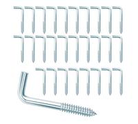 Ganchos de Tornillo, 100 Pcs Alcayata en Forma de L, Pequeños Alcayatas Pared de Madera, L Escarpias Tornilleria Cancamos para Colgar Tazas Decorativas, 18 x 40 mm