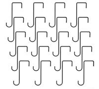 Ganchos de valla resistentes, paquete de 20 ganchos de jardín de acero inoxidable, no requiere perforación para colgar cestas, soportes resistentes a la corrosión para exteriores para patio (negro)