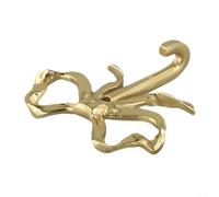 Ganchos decorativos de pared, paquete de 2 ganchos de latón dorado para abrigos y toallas para baño, cocina, dormitorio, ahorro de espacio, elegante organización del hogar (S, 1 unidad)