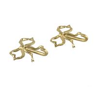 Ganchos decorativos de pared, paquete de 2 ganchos de latón dorado para abrigos y toallas para baño, cocina, dormitorio, ahorro de espacio, elegante organización del hogar (S, 2 piezas)