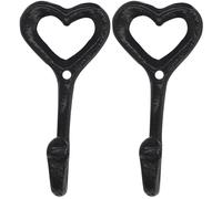 Ganchos decorativos para pared, ganchos de pared decorativos 2 piezas de hierro fundido Corazón de hierro fundido para la cocina de baño Garaje Buff Cazo de cartera Purse Purse, decoración del corazó