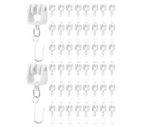Ganchos Deslizantes Para Cortinas - ABS De 2,48 Pulgadas + Metal 100 Piezas | Rodillos De Riel Para Cortinas | Ganchos Deslizantes Multifuncionales Antiarañazos | Juego De Poleas De Riel Flexible Para