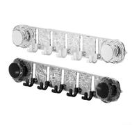 Ganchos dobles con ventosa giratoria para puertas de baño e inodoro, no necesita instalación de perforación, diseño plegable para un almacenamiento seguro y eficiente en el espacio (mezcla)