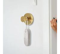 Ganchos fiables con ventosa para accesorios de ducha, ganchos de acero inoxidable para colgar toallas y batas en vidrio, azulejos y espejos en el baño (4 piezas)