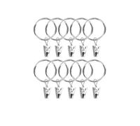 Ganchos for Cortinas, Anillos de Gancho, Clip for Varilla, Abrazaderas for Ventana y Ducha, Hebilla for Poste de Pinza for Ropa Retro(Silver,25cm10PC)