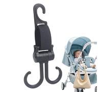 Ganchos fuertes para cochecito, soporte de clip organizador, doble colgador con agarre , gancho de metal resistente para , clip giratorio con estilo moderno, herramienta de engranaje para